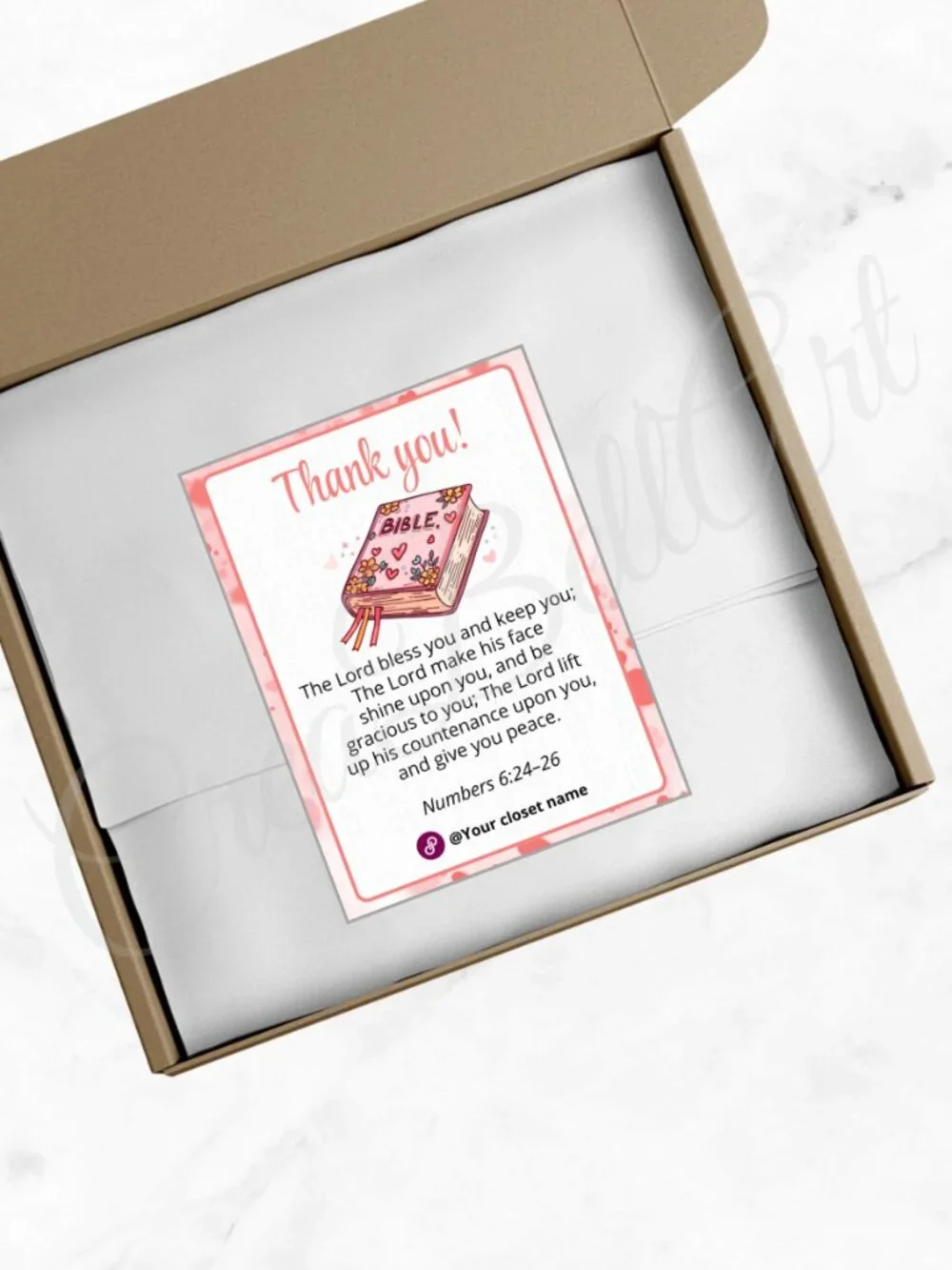100 Personalized Biblie Thank You Cards Small Business, 4×3 in